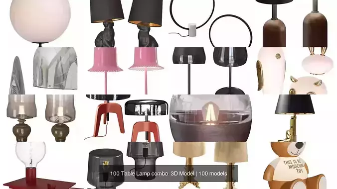 100 Table Lamp combo 3D Model 3D Model Collection 100 Table Lamp combo 3D Model 3D Model Collection