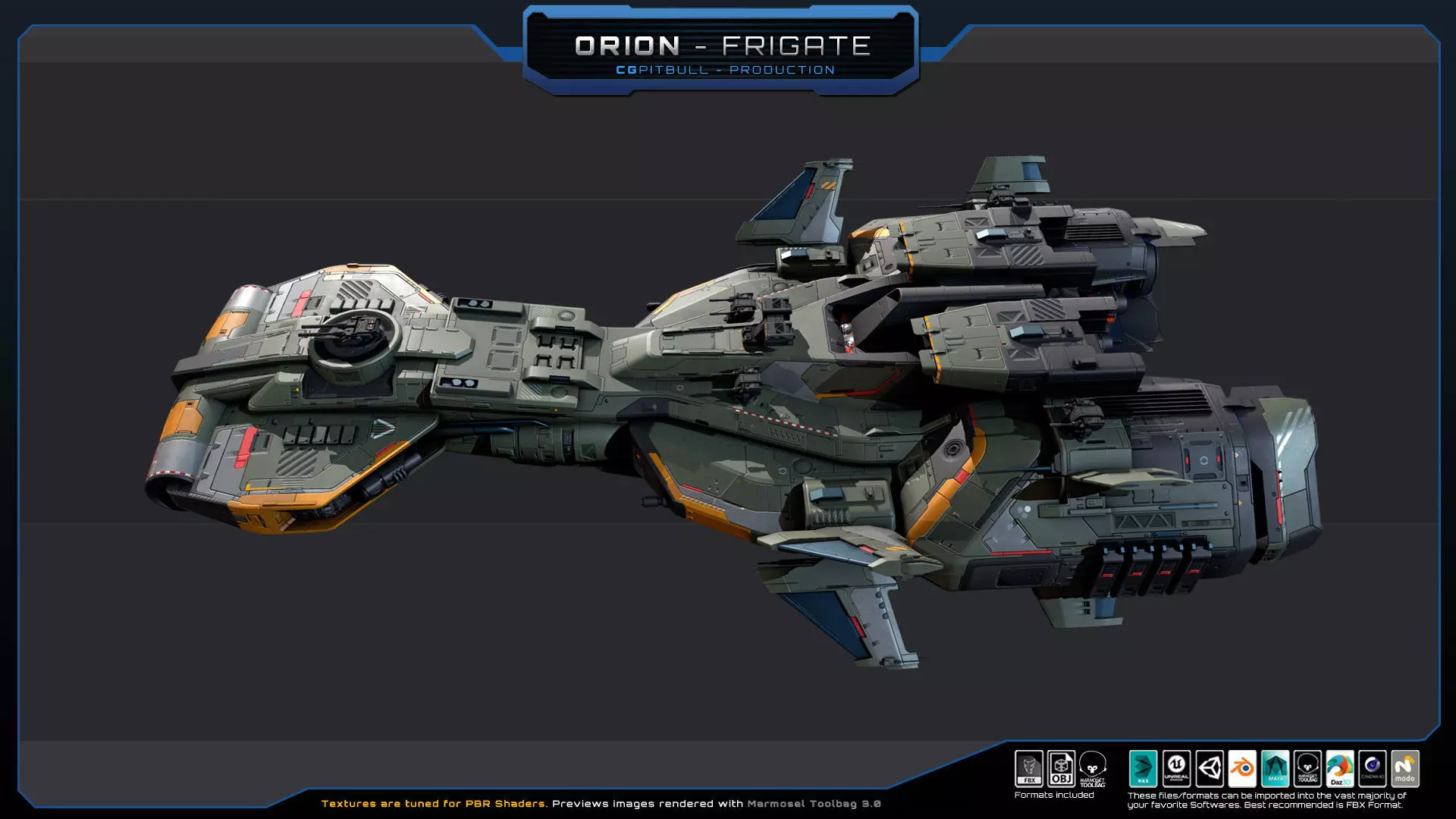 STARSHIPS - Pack04 Low-poly 3D model_12