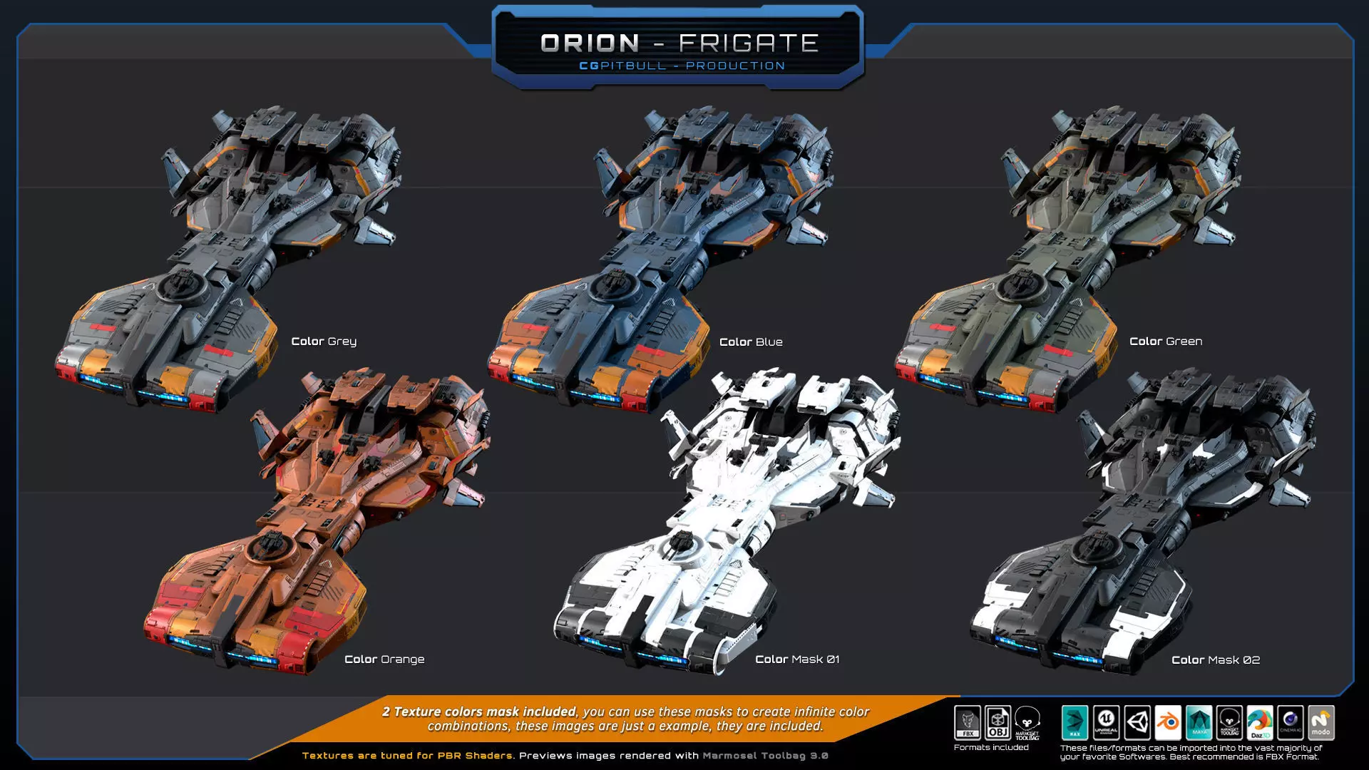 STARSHIPS - Pack04 Low-poly 3D model_19