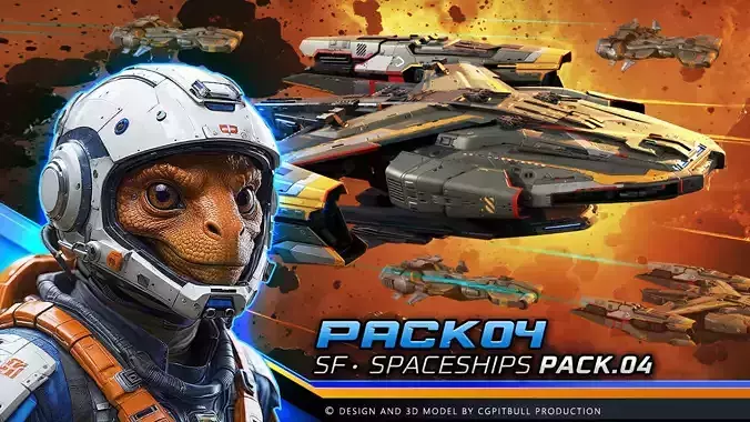 STARSHIPS - Pack04 Low-poly 3D model