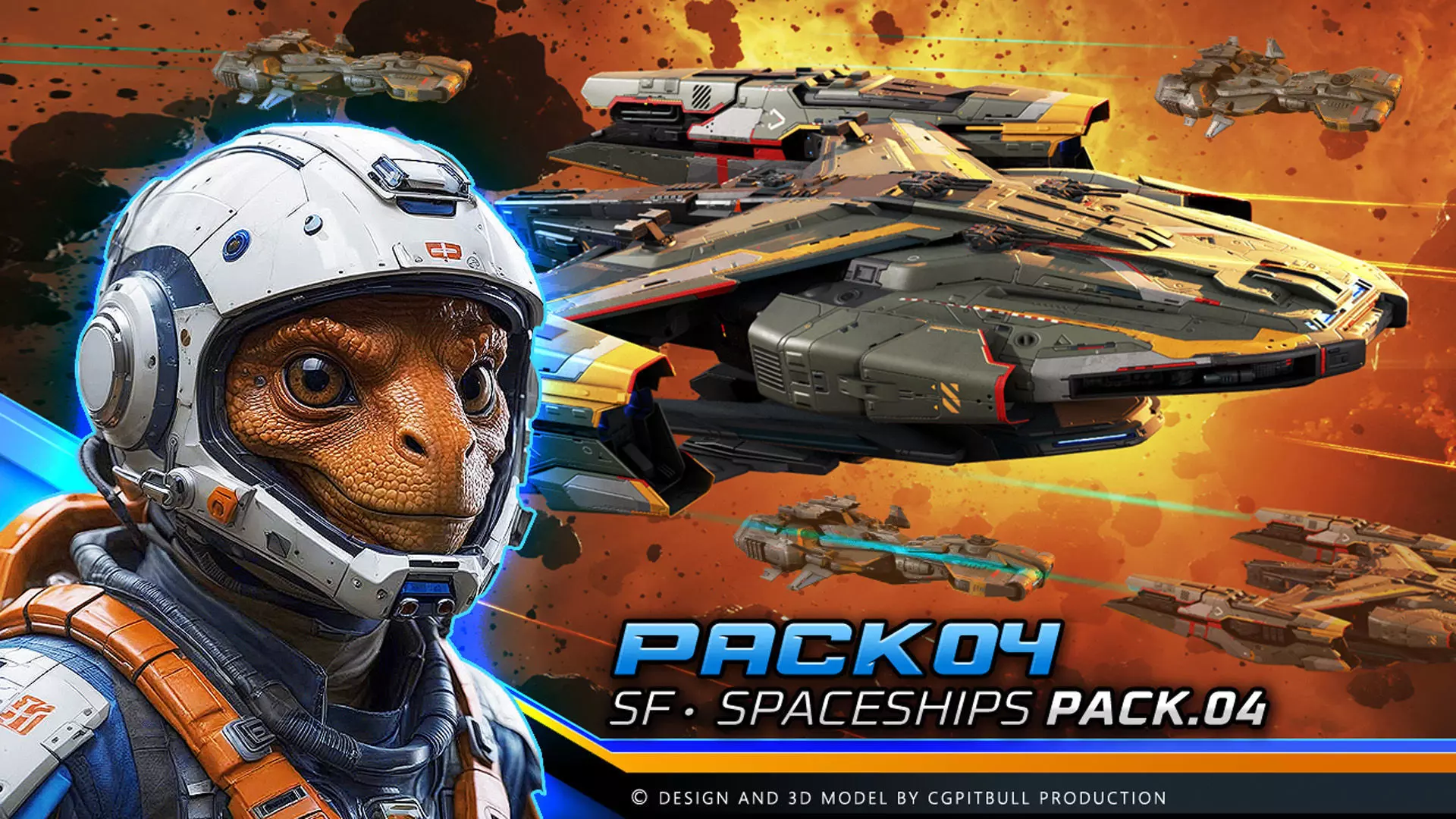 STARSHIPS - Pack04 Low-poly 3D model_0