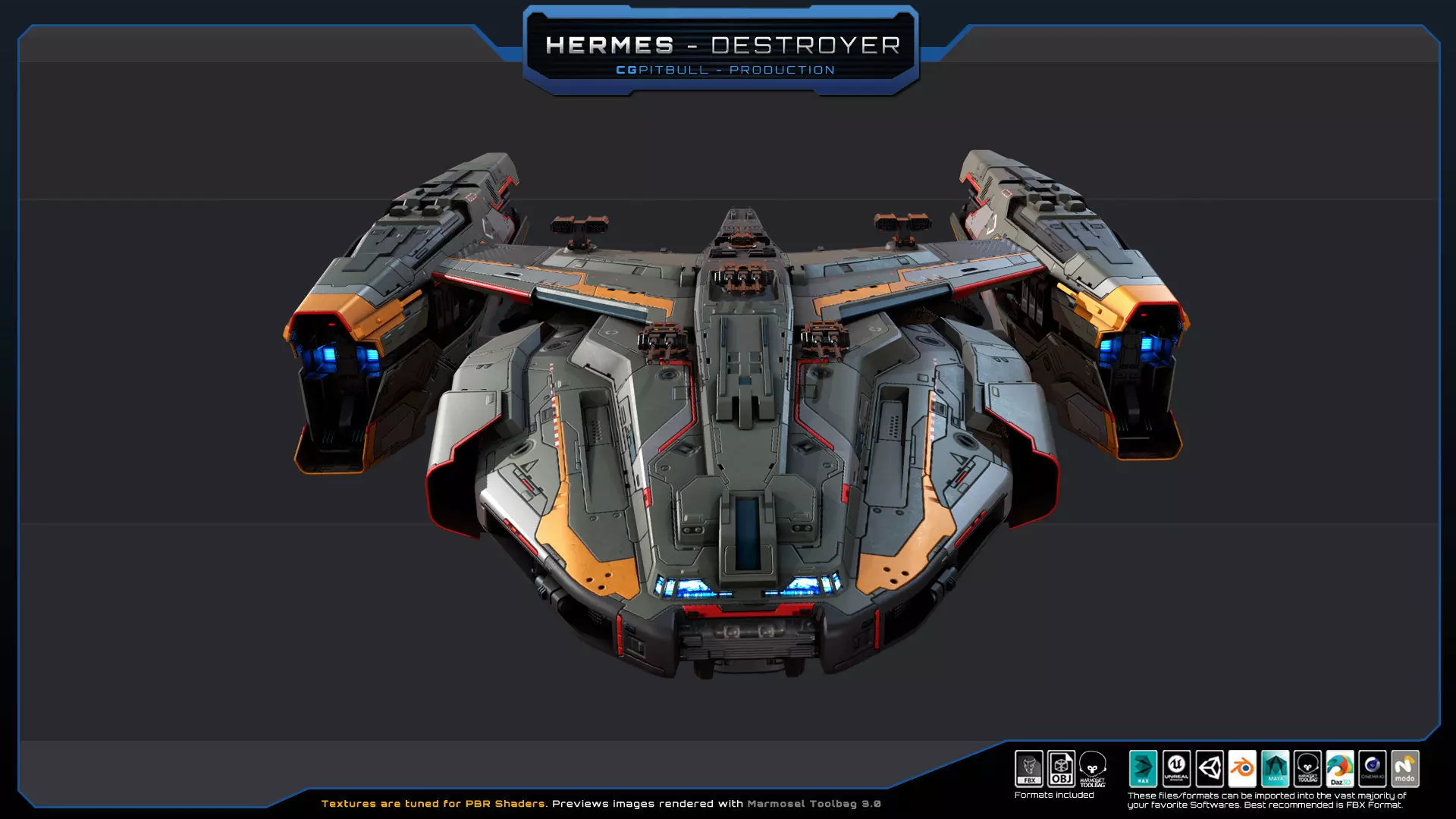 STARSHIPS - Pack04 Low-poly 3D model_4