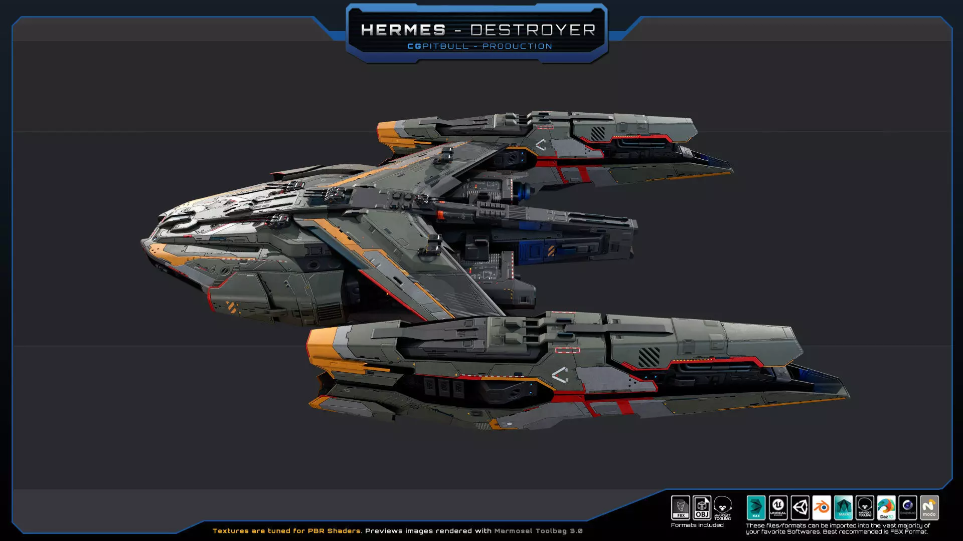 STARSHIPS - Pack04 Low-poly 3D model_3