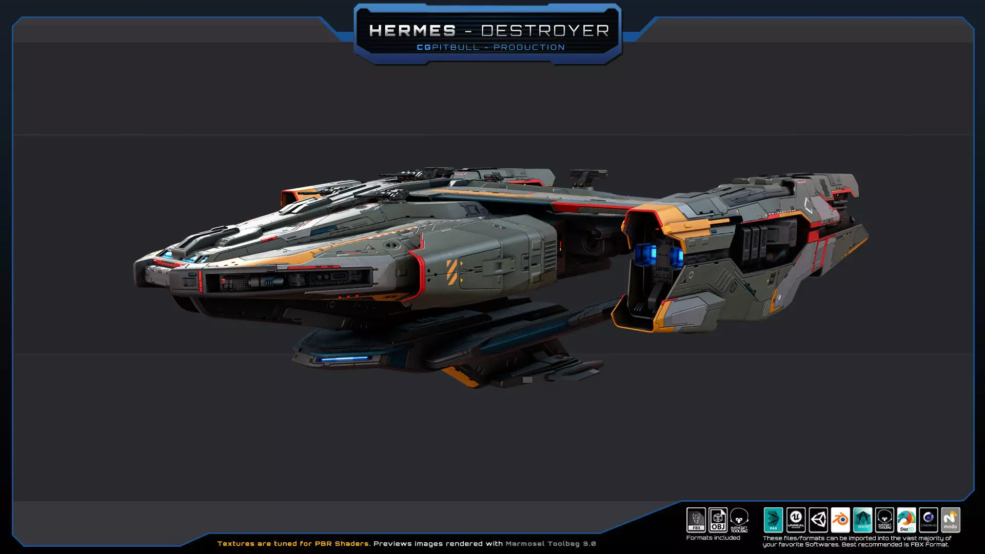 STARSHIPS - Pack04 Low-poly 3D model_5