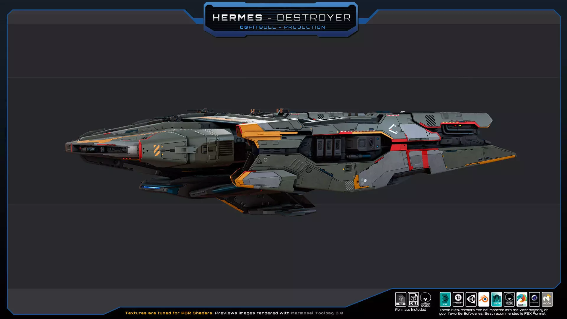 STARSHIPS - Pack04 Low-poly 3D model_6