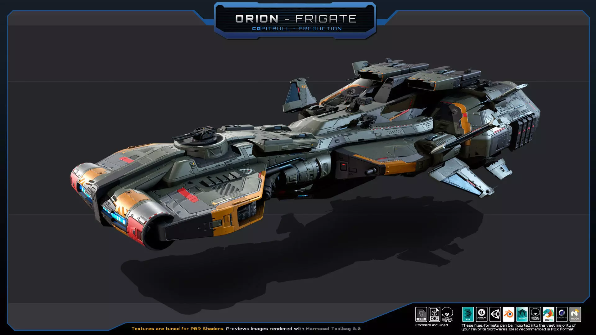 STARSHIPS - Pack04 Low-poly 3D model_11