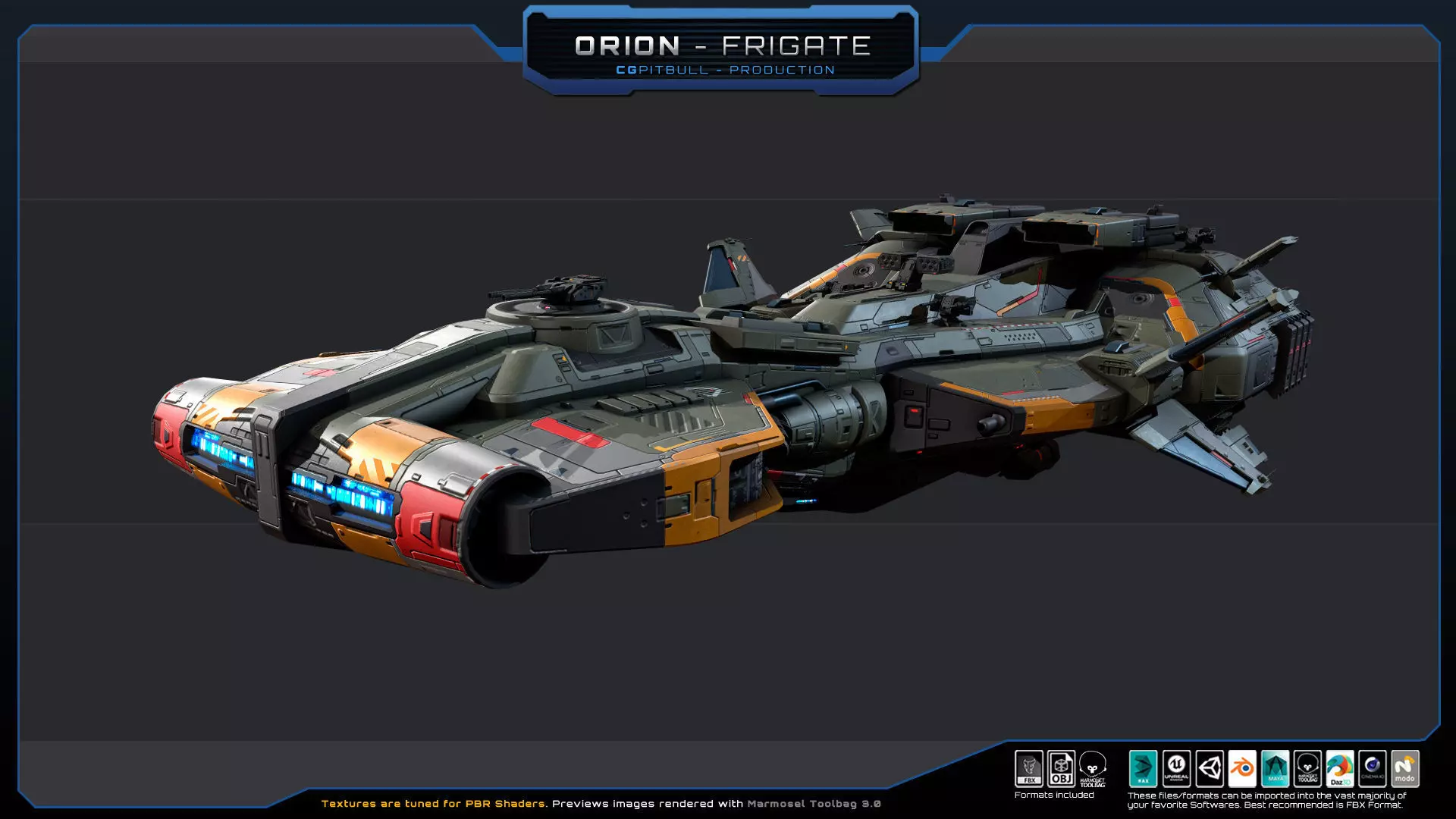 STARSHIPS - Pack04 Low-poly 3D model_15