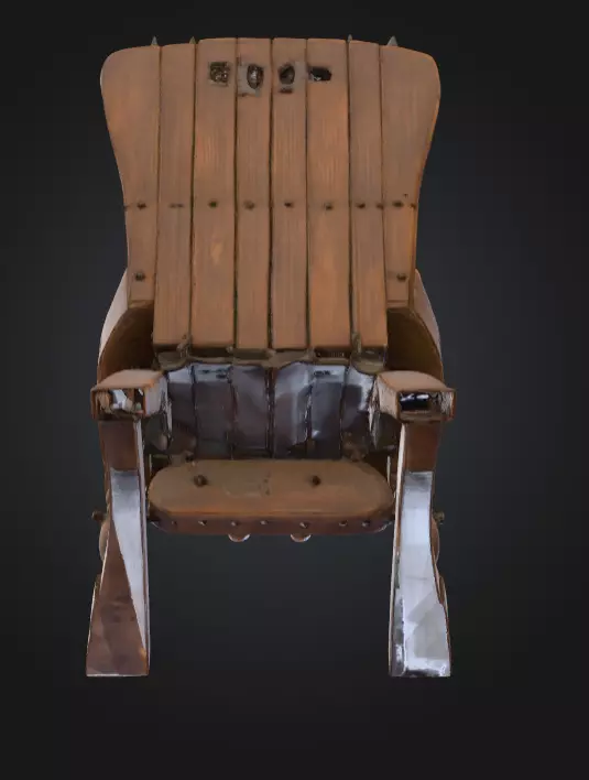 Rustic Spiked Torture Chair Low-poly 3D model_18
