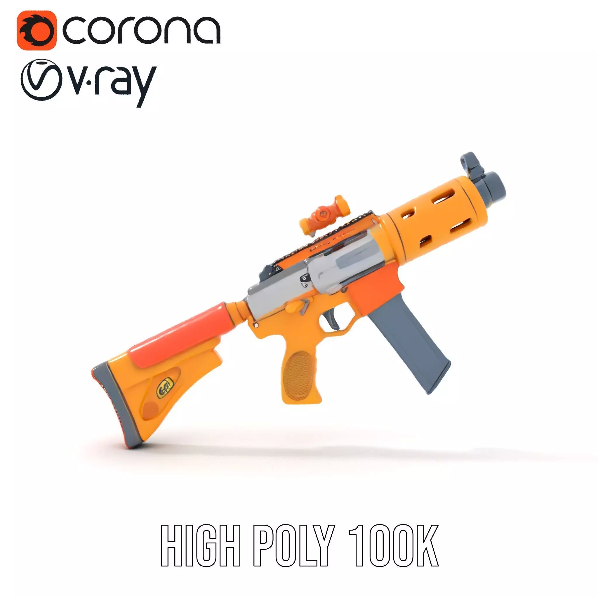 Vibrant Assault Rifle model pack Low-poly 3D model_19