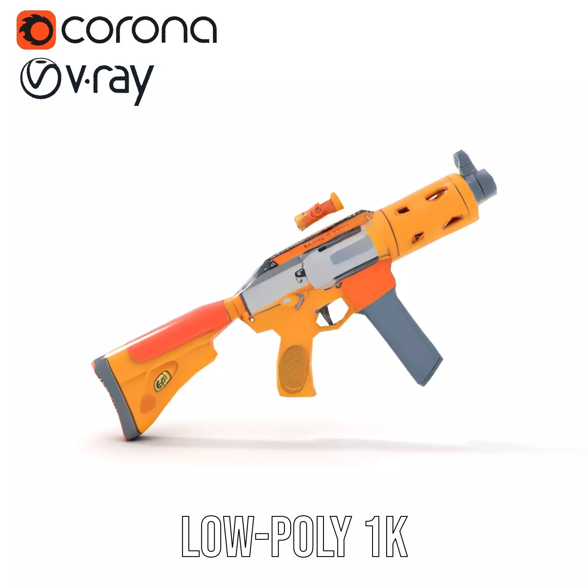 Vibrant Assault Rifle model pack Low-poly 3D model_26