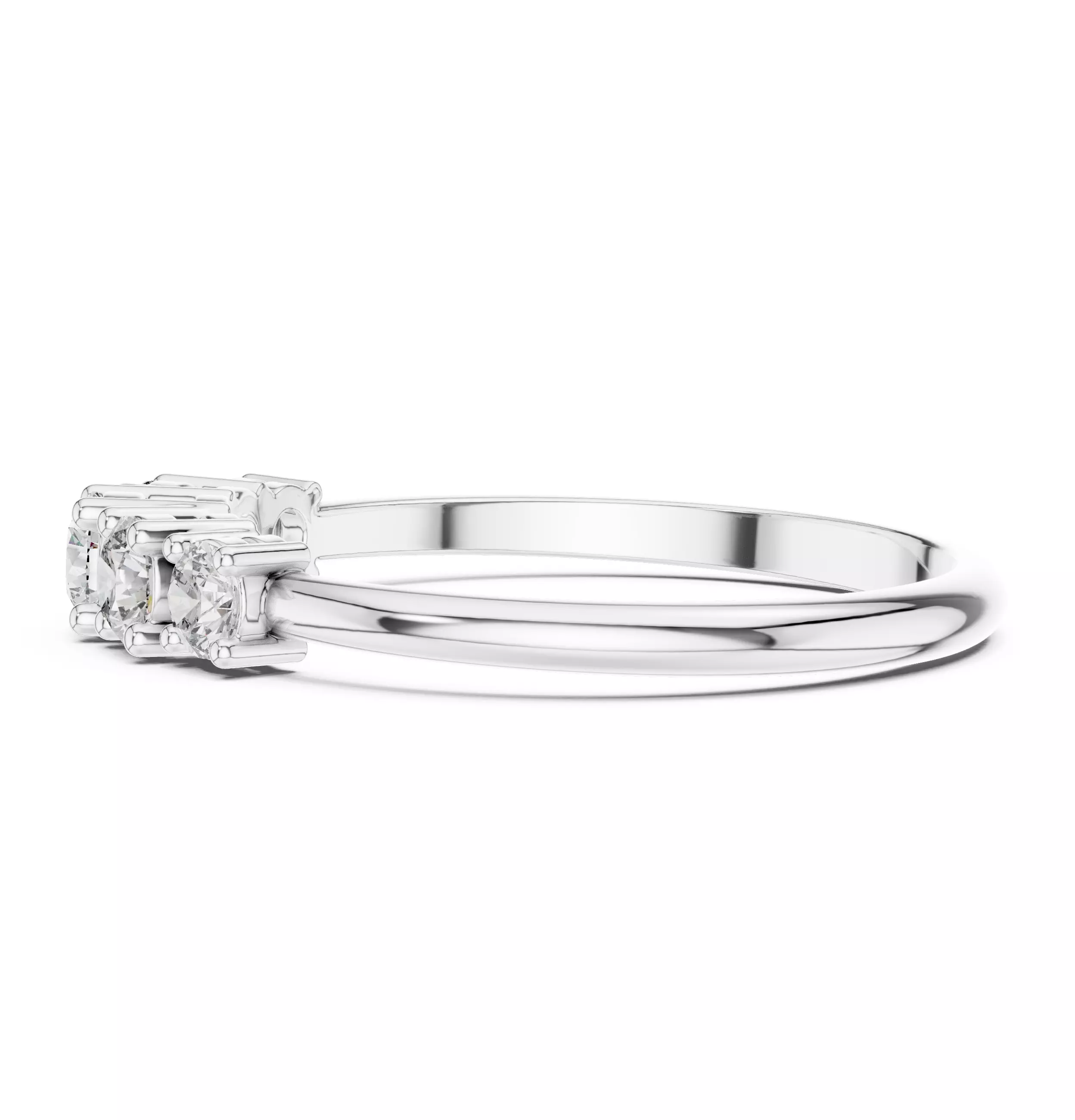 Five Round Diamond Engagement Wedding Band 3DM STL Video 3D print model_11