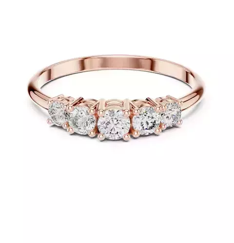 Five Round Diamond Engagement Wedding Band 3DM STL Video 3D print model