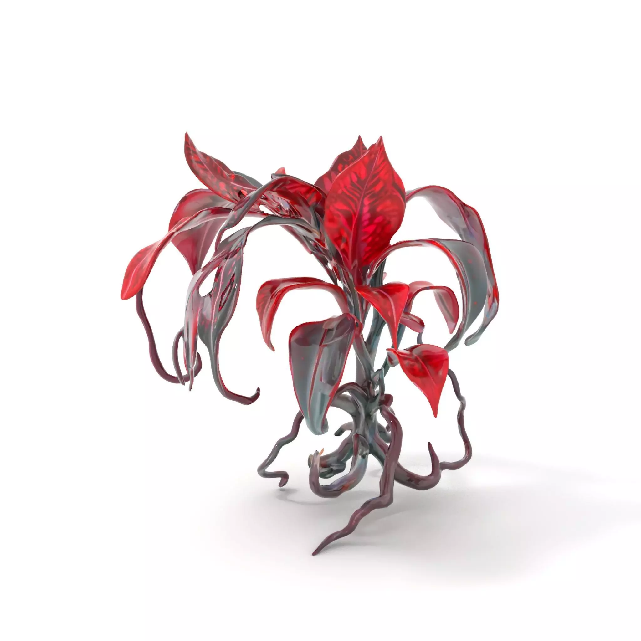 Crimson Foliage Plant model pack Low-poly 3D model_0