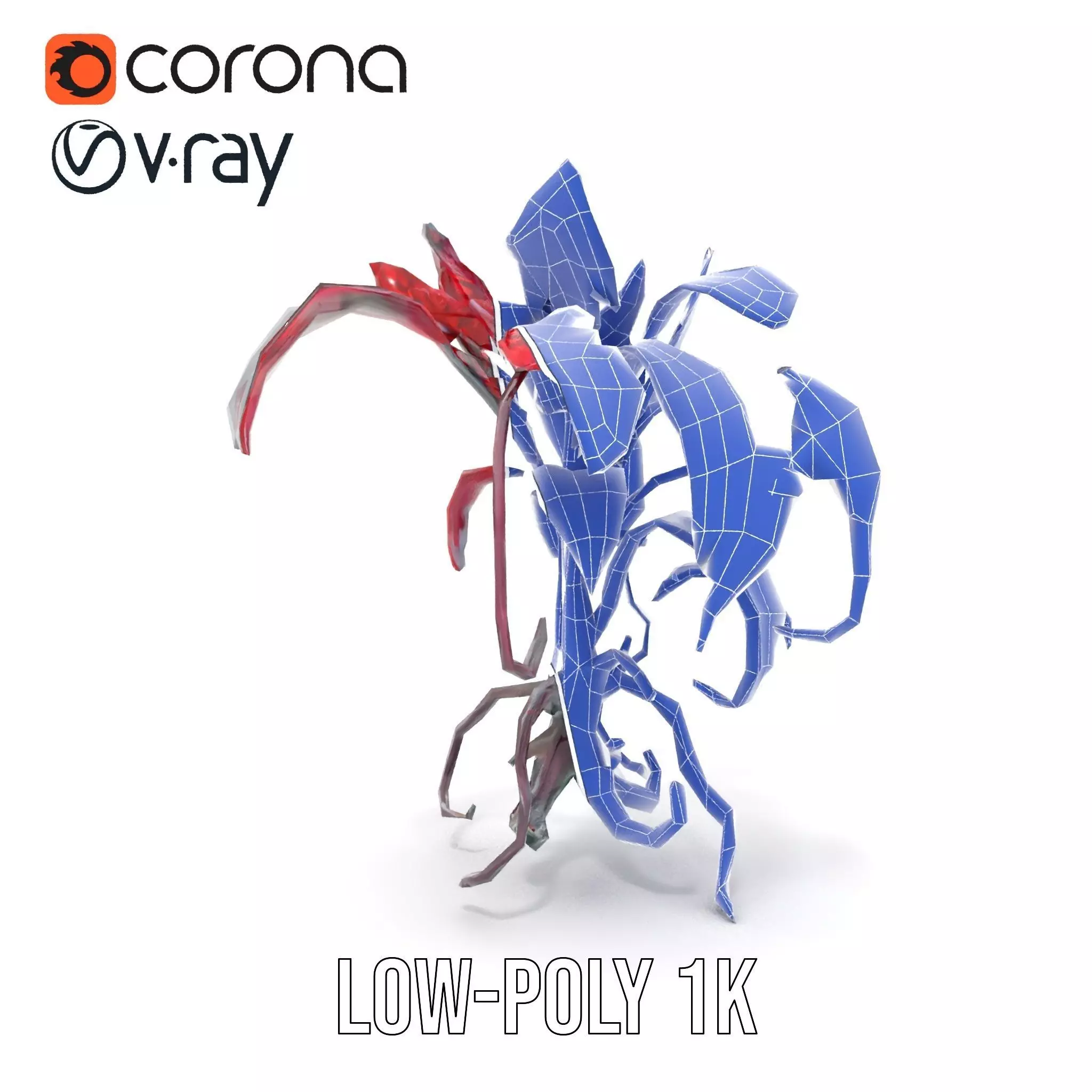 Crimson Foliage Plant model pack Low-poly 3D model_32