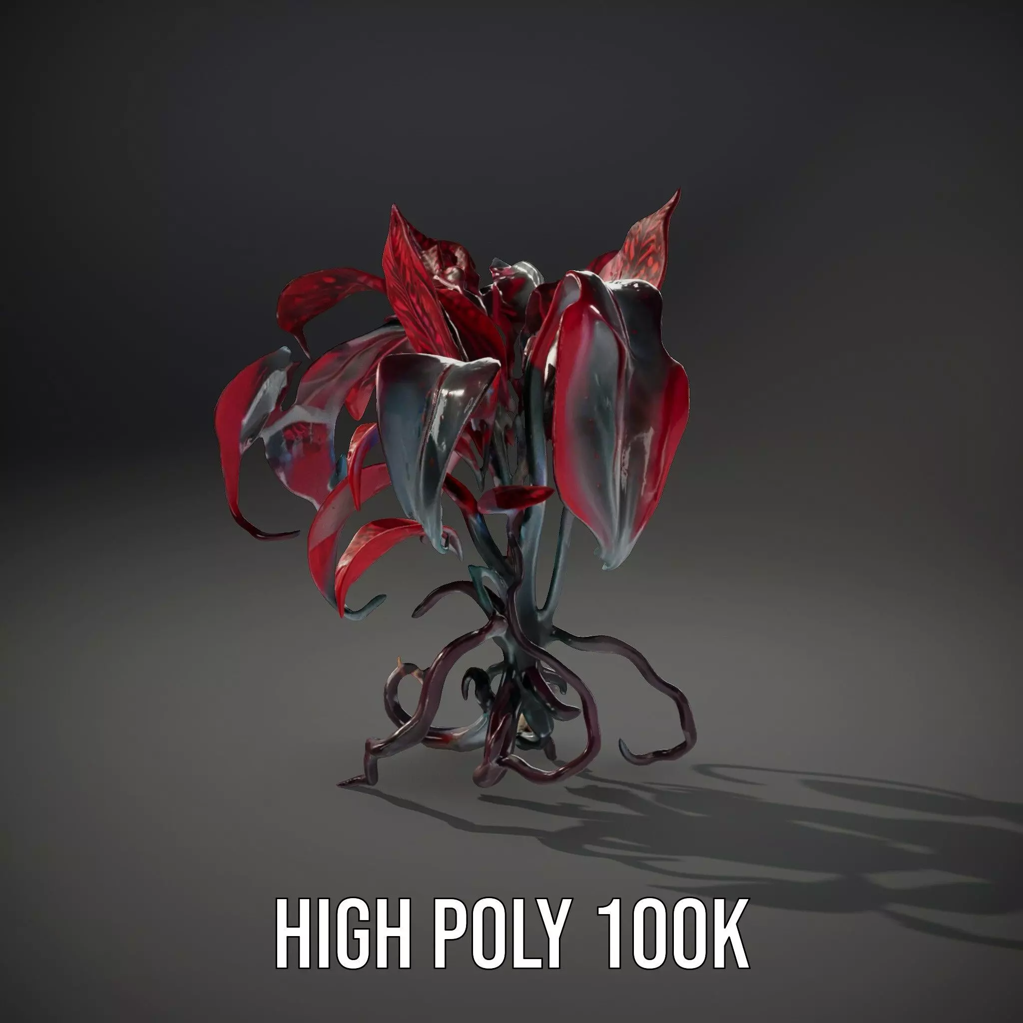 Crimson Foliage Plant model pack Low-poly 3D model_11