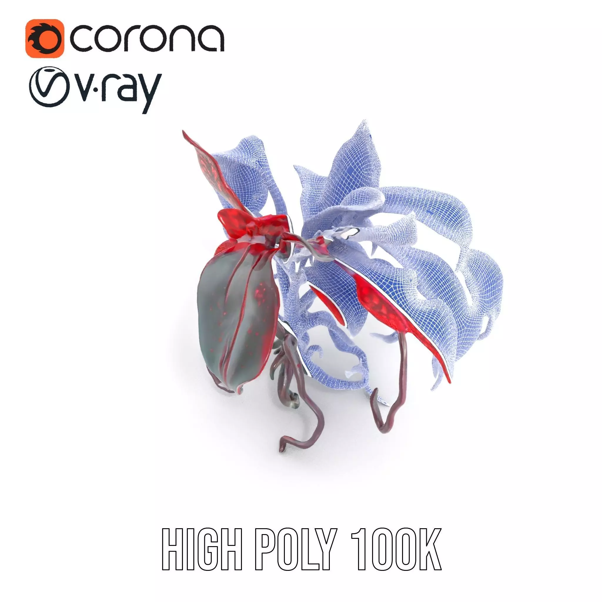 Crimson Foliage Plant model pack Low-poly 3D model_30