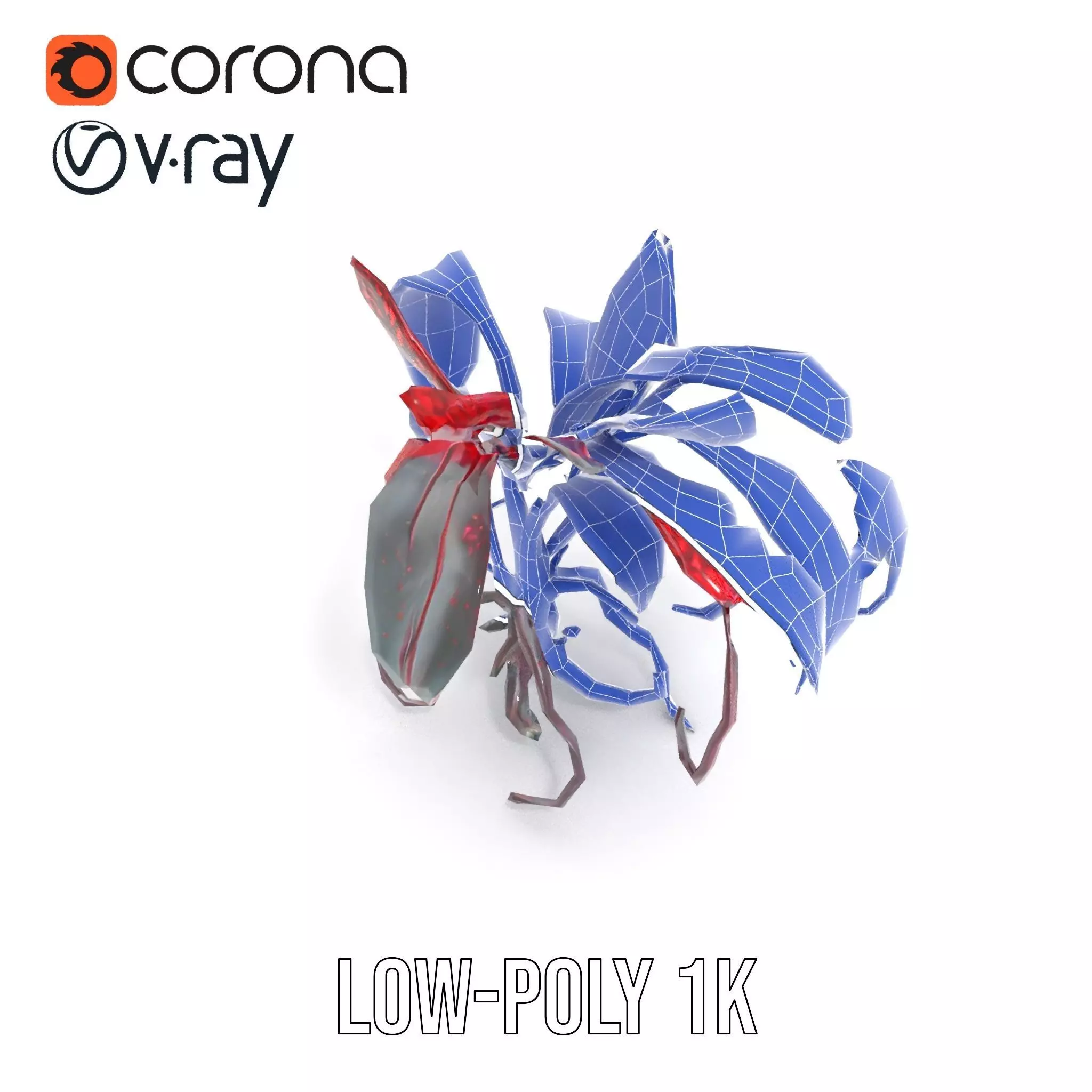 Crimson Foliage Plant model pack Low-poly 3D model_23