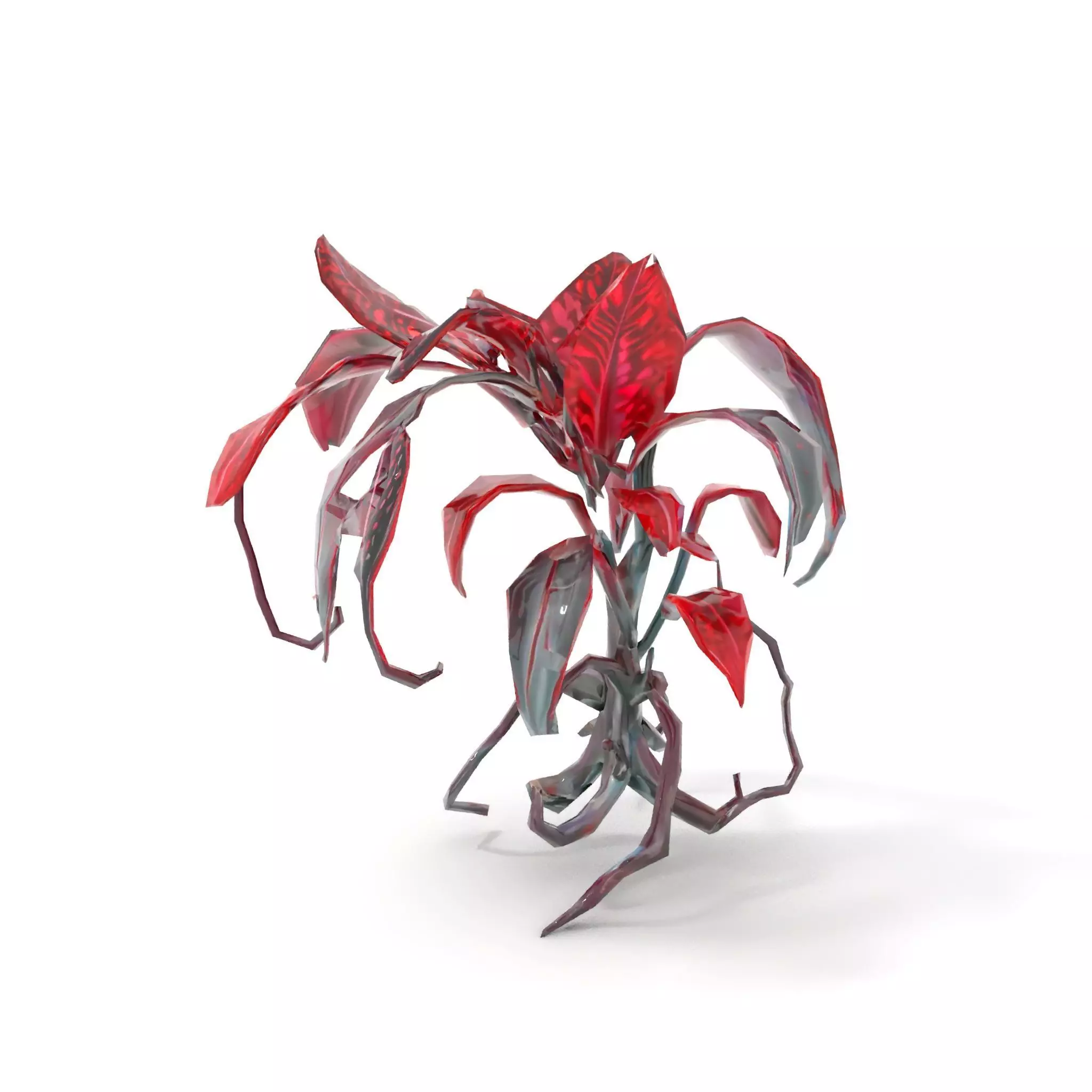 Crimson Foliage Plant model pack Low-poly 3D model_8