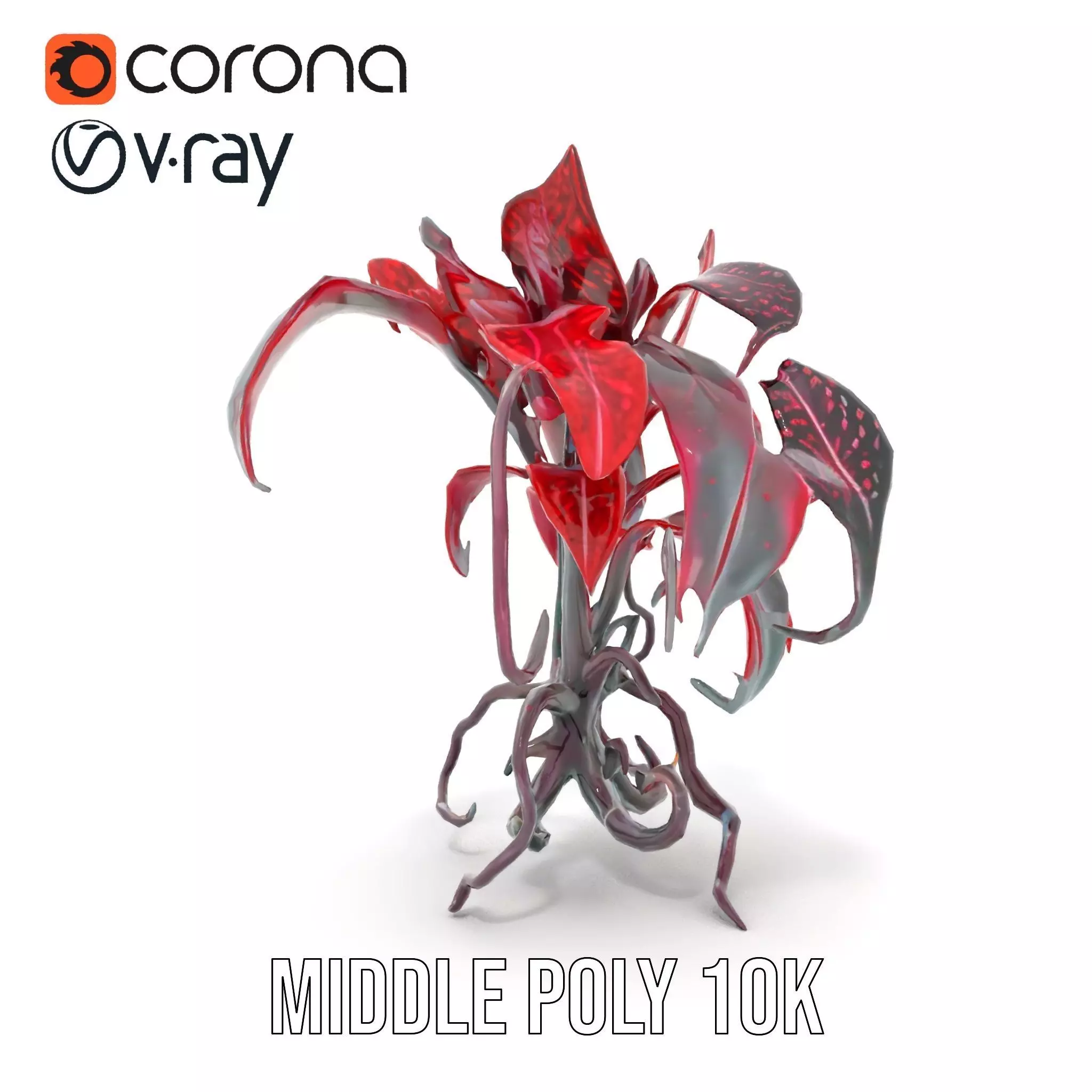 Crimson Foliage Plant model pack Low-poly 3D model_31