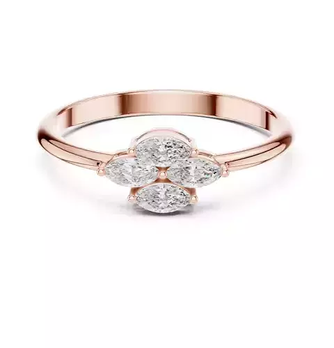 Four East West Marquise Diamond Wedding Ring 3DM STL Video