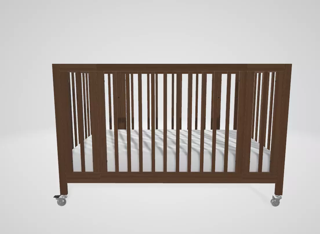 Toddler Bed Low-poly 3D model_2