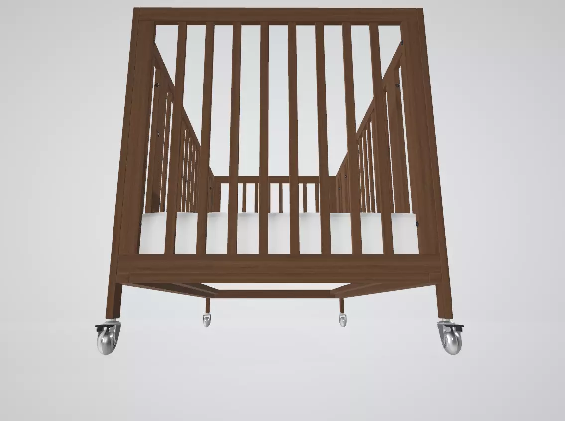 Toddler Bed Low-poly 3D model_10