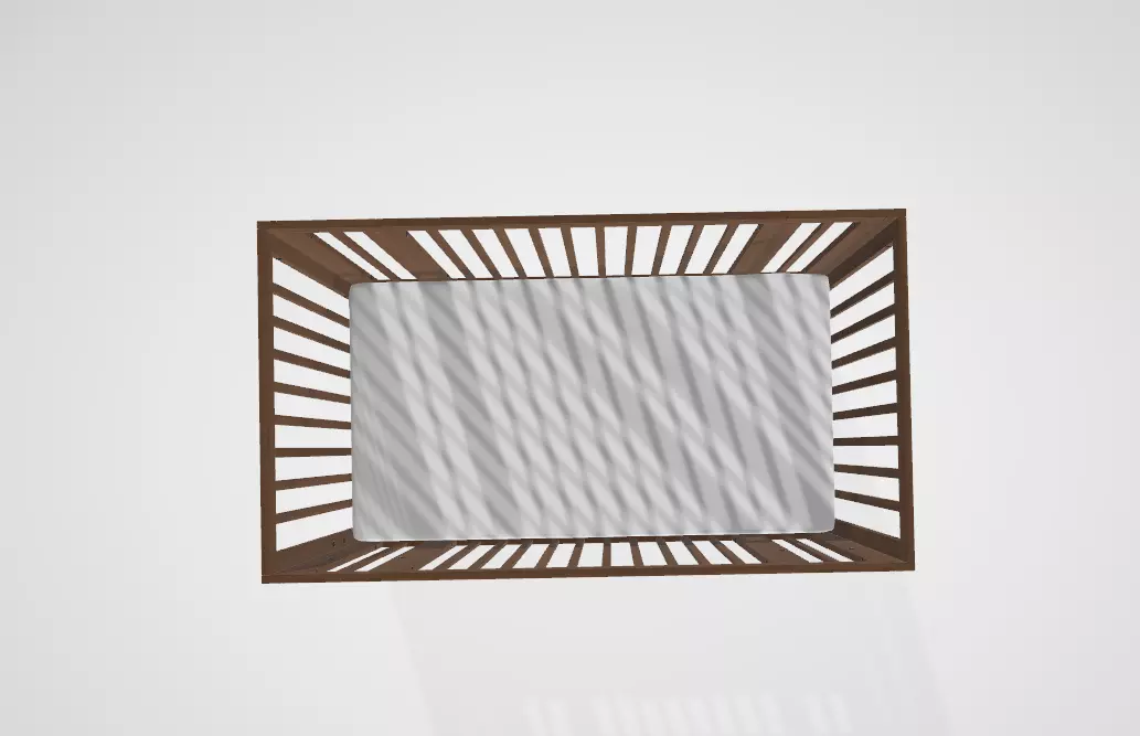 Toddler Bed Low-poly 3D model_7