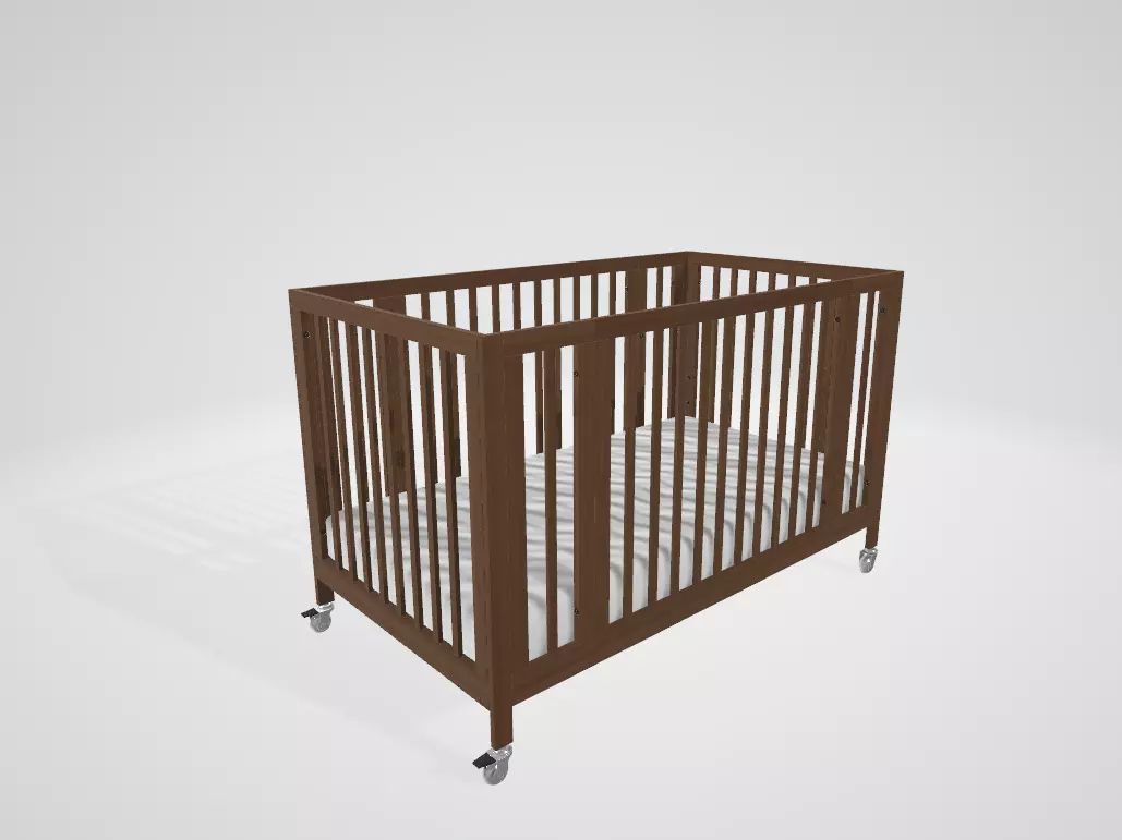 Toddler Bed Low-poly 3D model_0