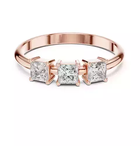 Three Stone Princess Cut Engagement Wedding Ring 3DM STL Video 3D print model Three Stone Princess Cut Engagement Wedding Ring 3DM STL Video 3D print model