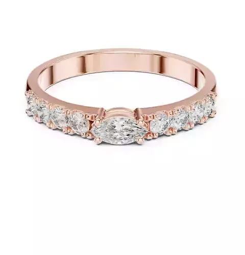 East West Marquise Cut Diamond Wedding Band 3DM STL Video 3D print model