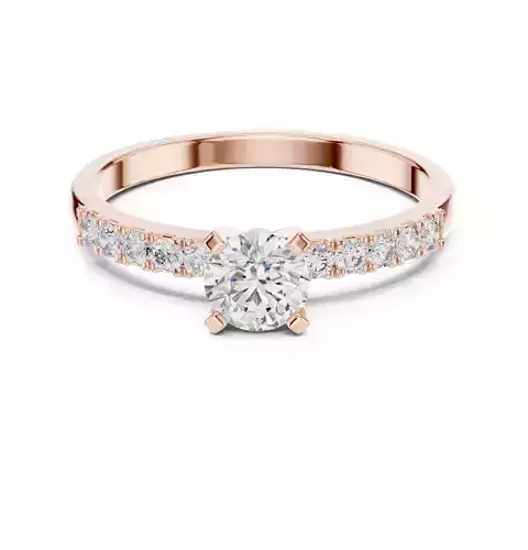 Round Cut Diamond Dainty Engagement Wedding Ring 3DM STL Video