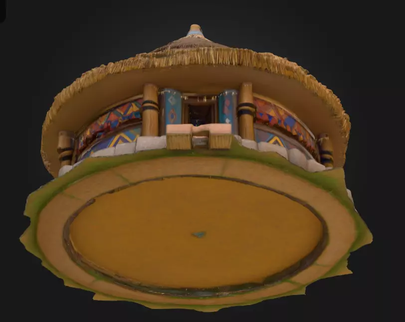 Traditional Circular Hut Low-poly 3D model_9