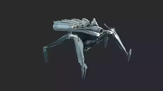 Science fiction style reconnaissance spider robot