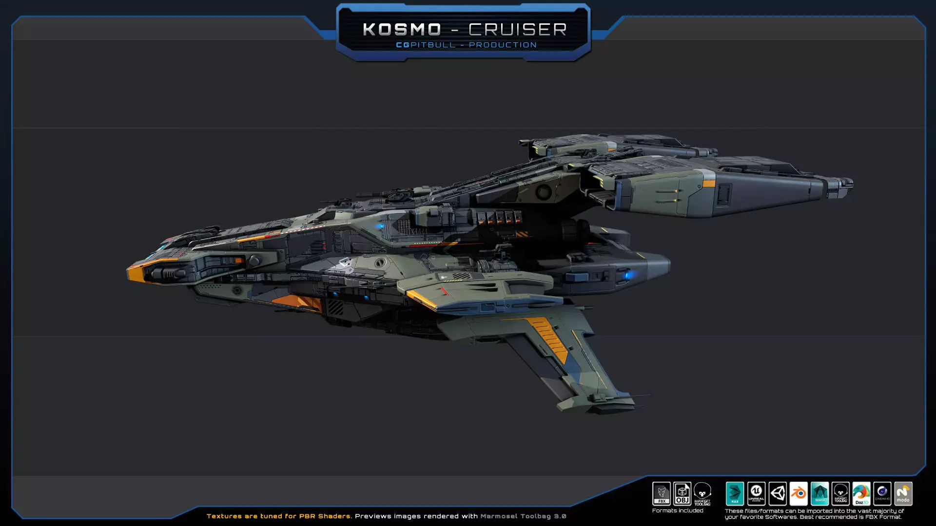 STARSHIPS - Pack03 Low-poly 3D model_18