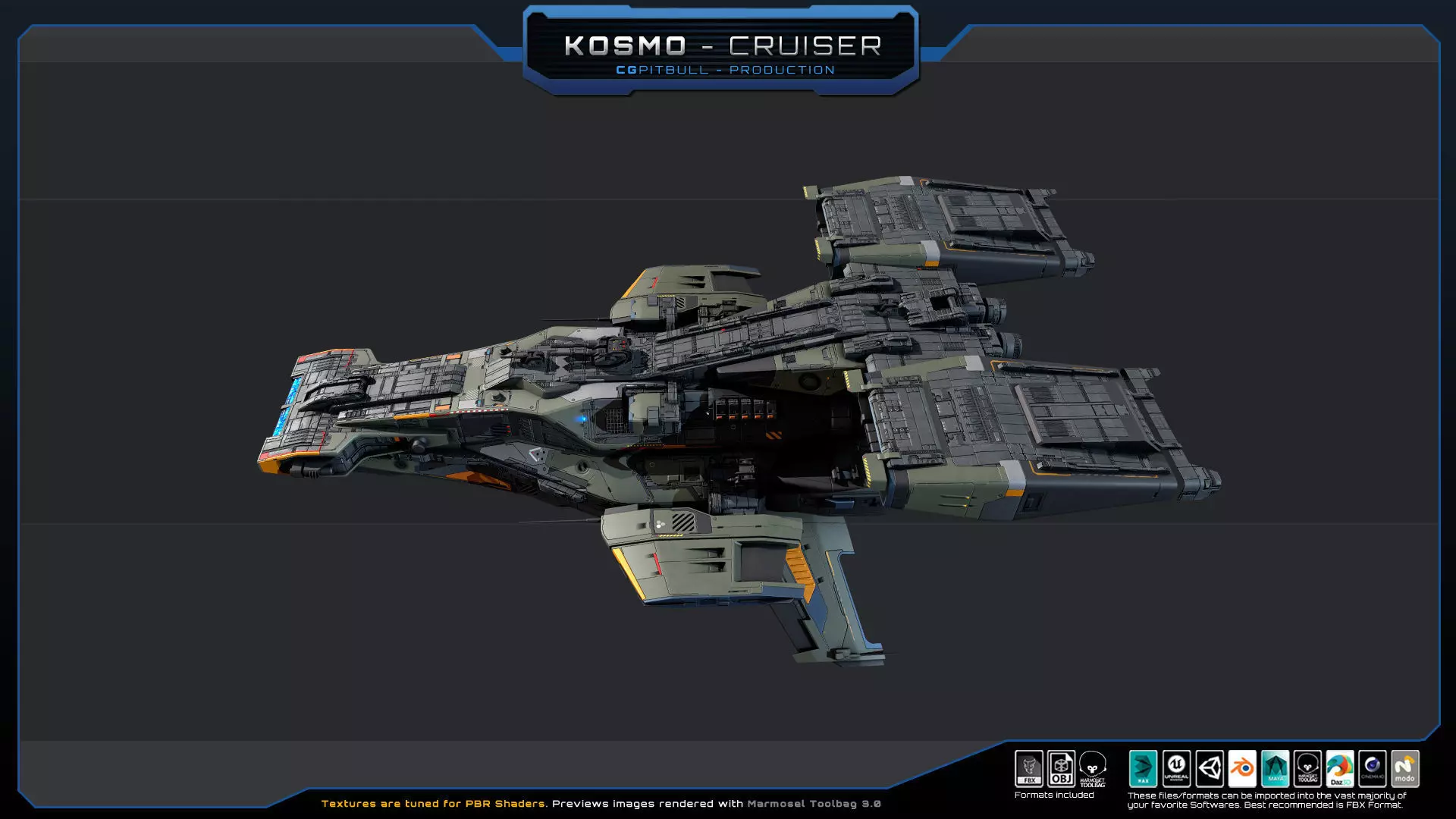 STARSHIPS - Pack03 Low-poly 3D model_15