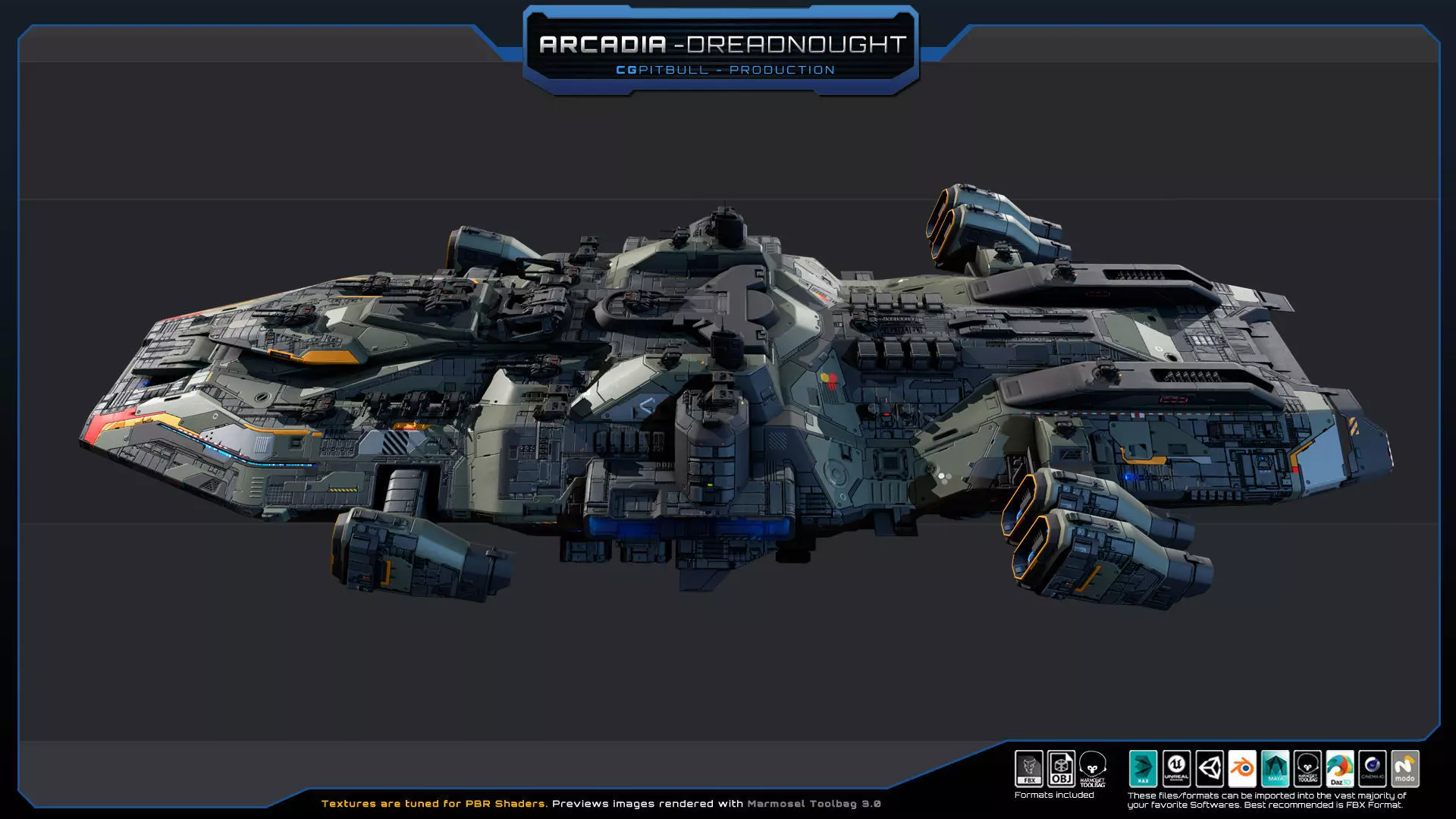 STARSHIPS - Pack03 Low-poly 3D model_4