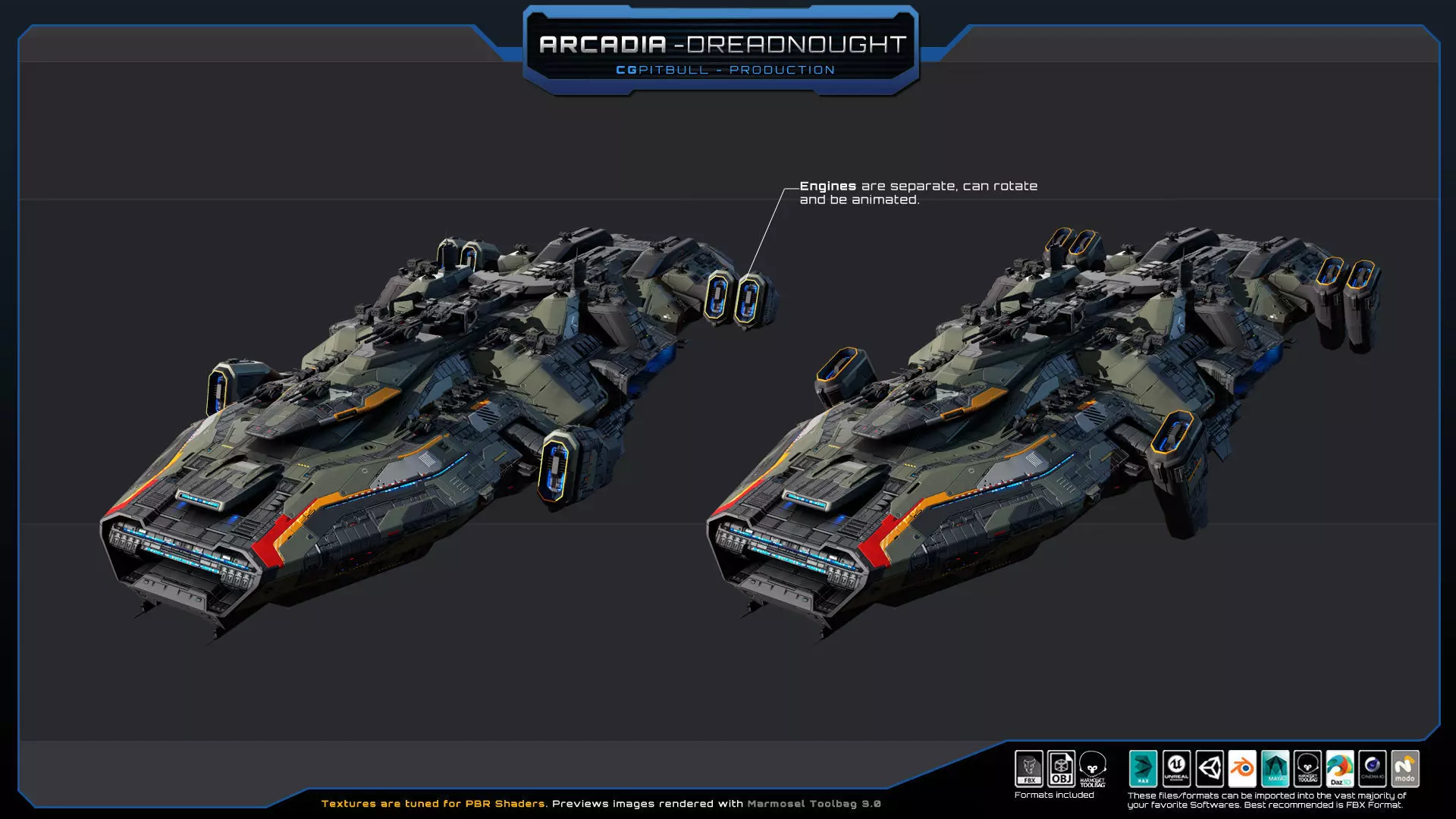 STARSHIPS - Pack03 Low-poly 3D model_3