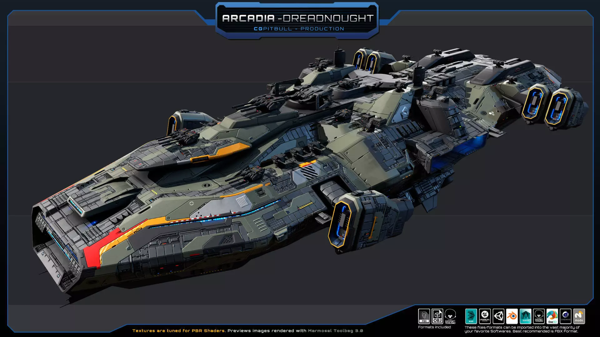 STARSHIPS - Pack03 Low-poly 3D model_5