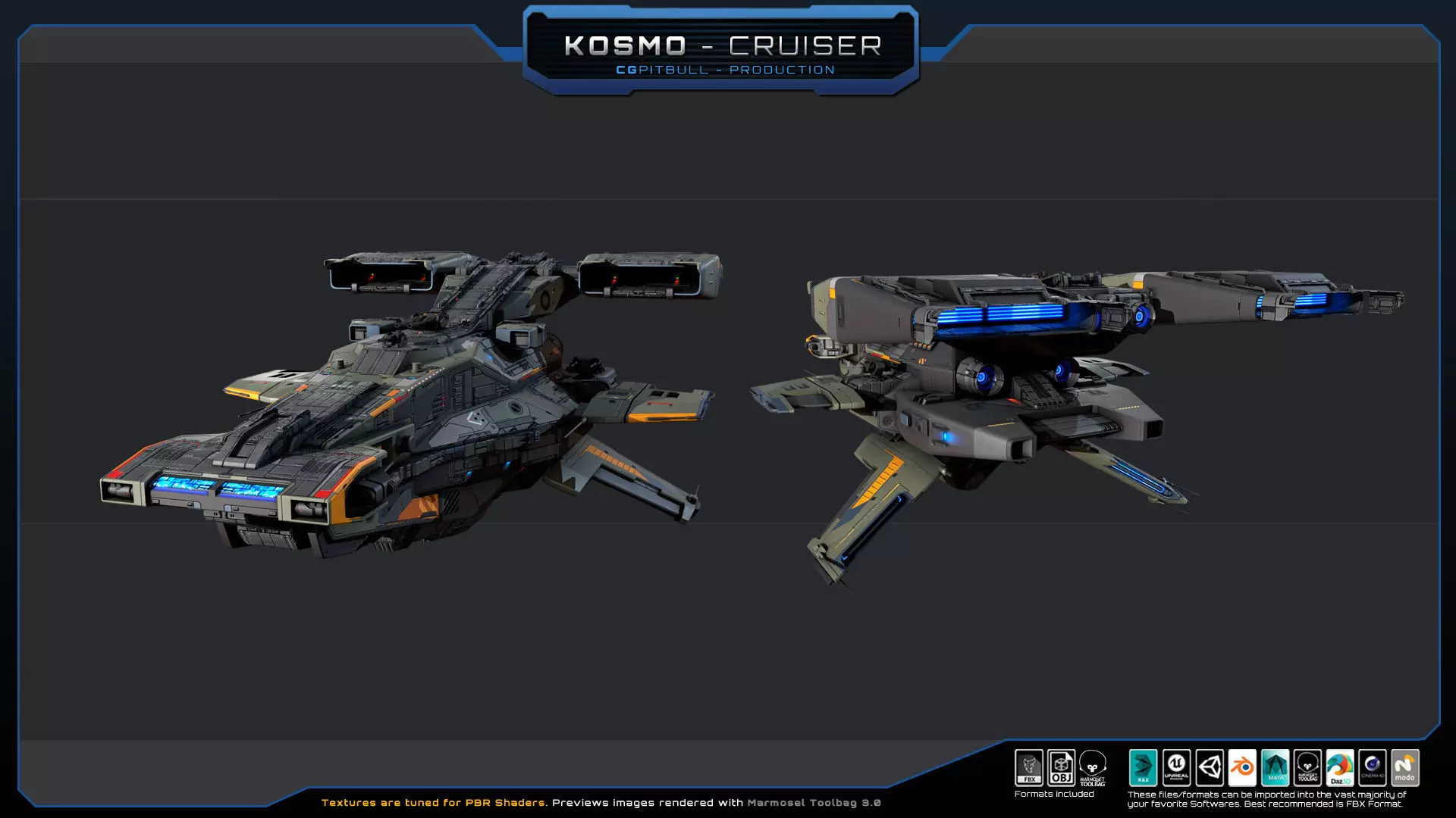 STARSHIPS - Pack03 Low-poly 3D model_19