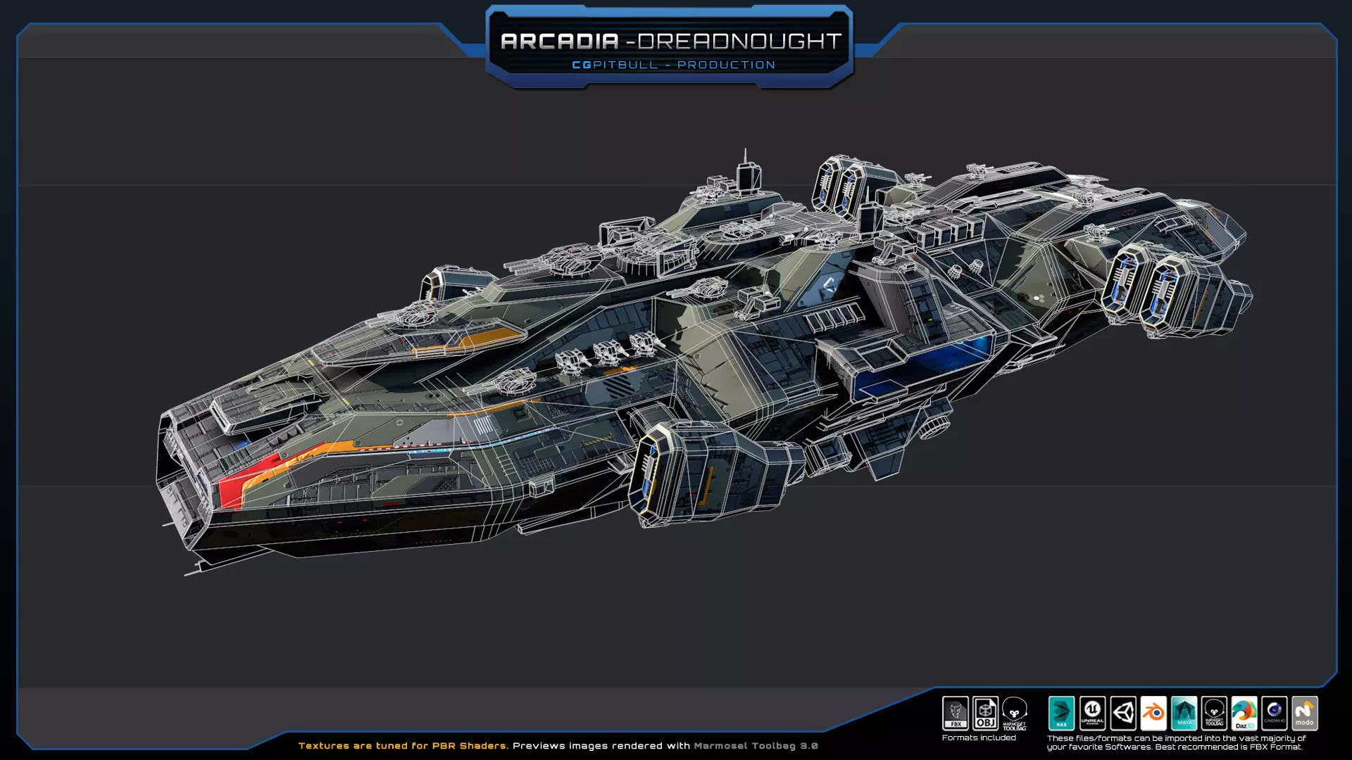 STARSHIPS - Pack03 Low-poly 3D model_13