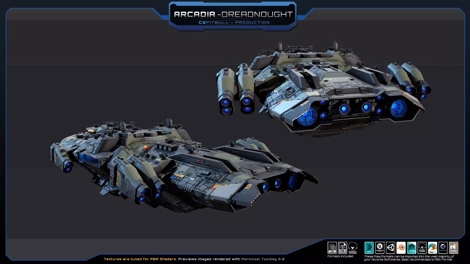 STARSHIPS - Pack03 Low-poly 3D model_9