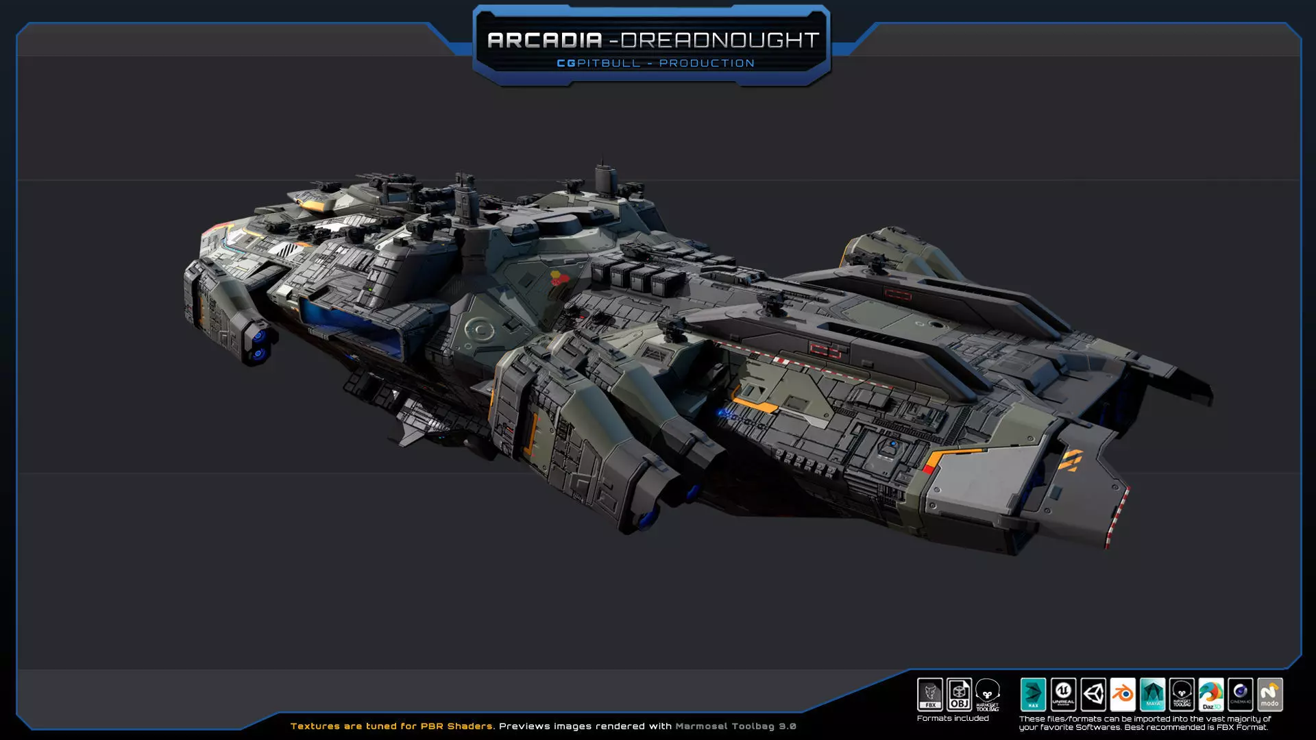 STARSHIPS - Pack03 Low-poly 3D model_10