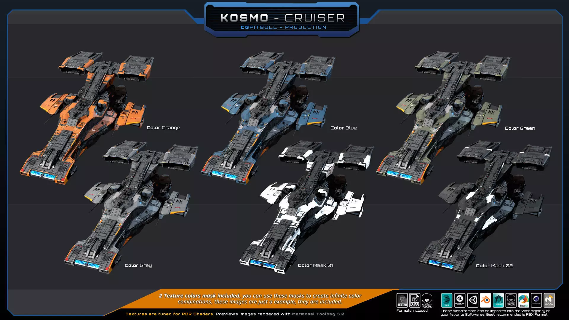 STARSHIPS - Pack03 Low-poly 3D model_21