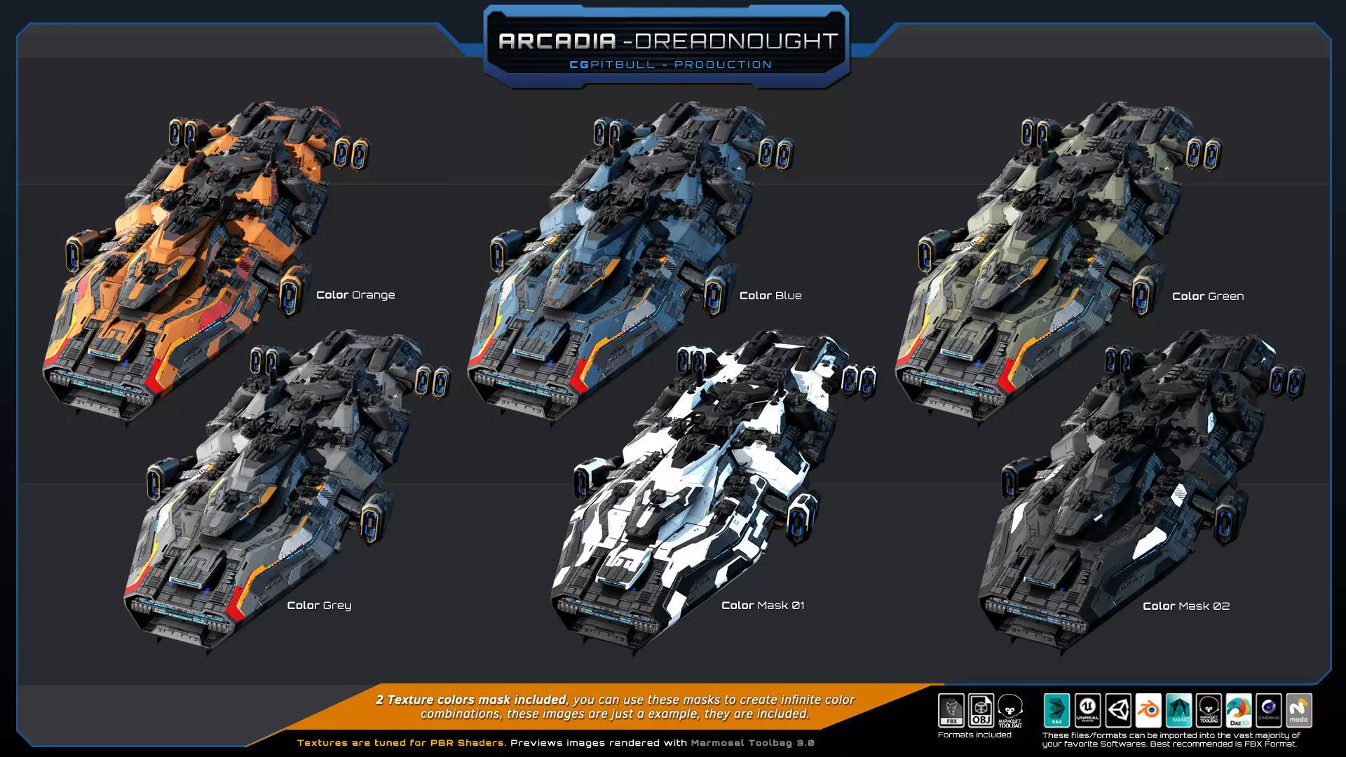 STARSHIPS - Pack03 Low-poly 3D model_12