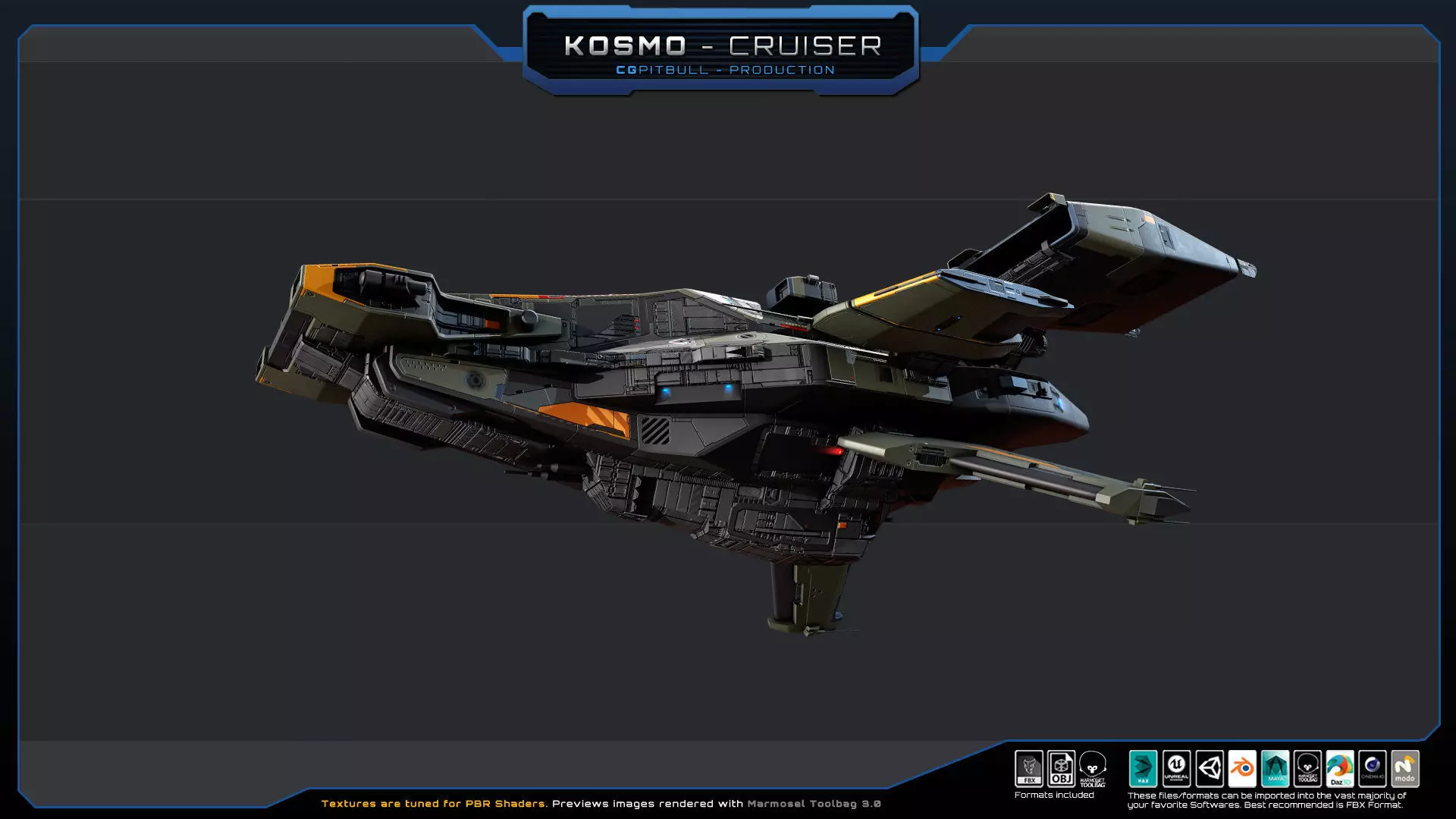 STARSHIPS - Pack03 Low-poly 3D model_20