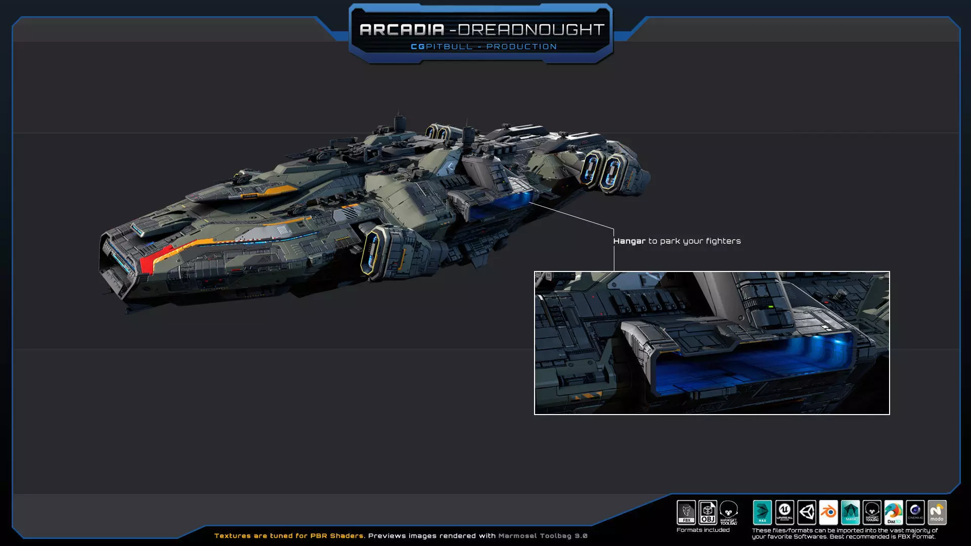 STARSHIPS - Pack03 Low-poly 3D model_7