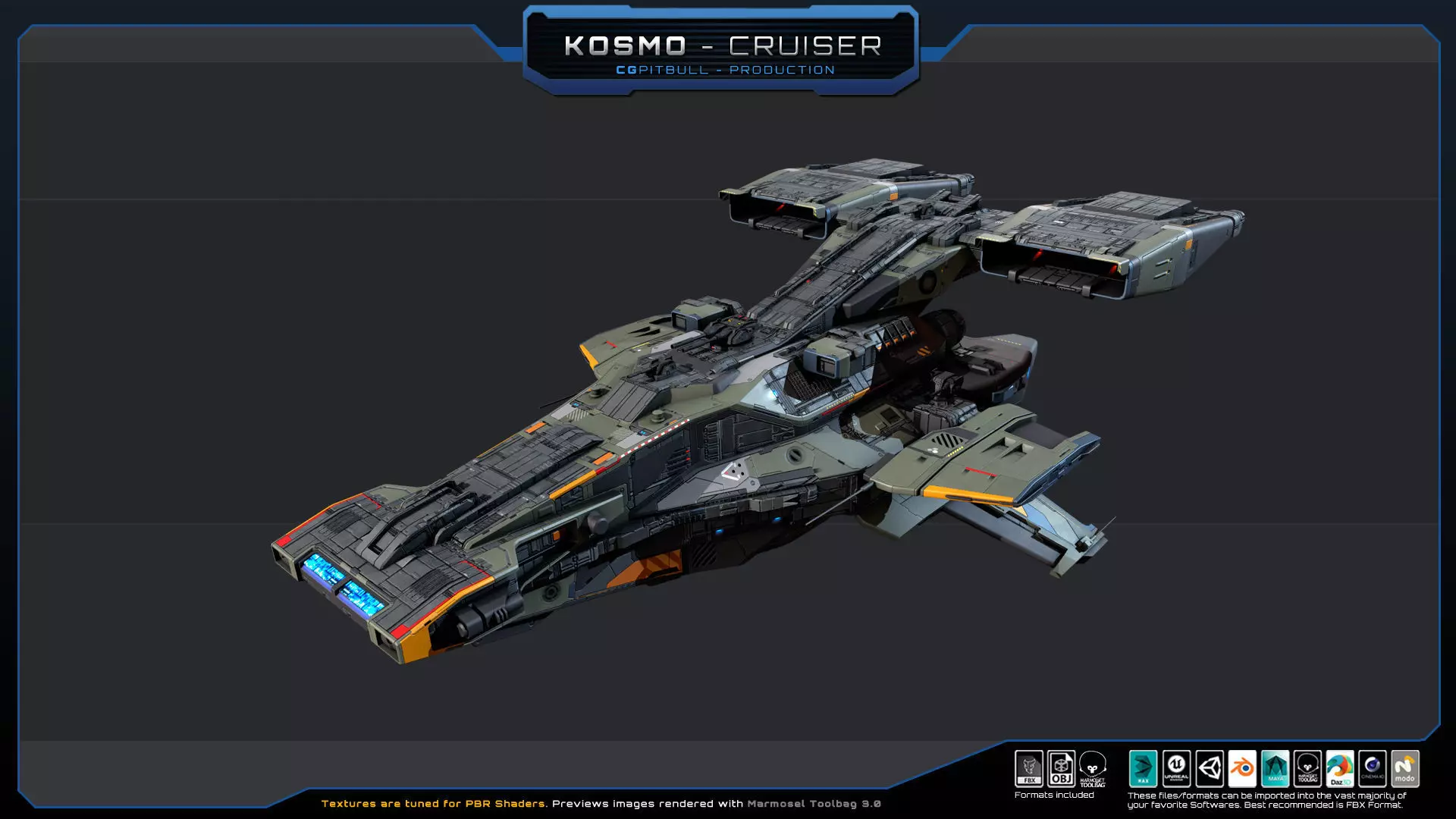 STARSHIPS - Pack03 Low-poly 3D model_16