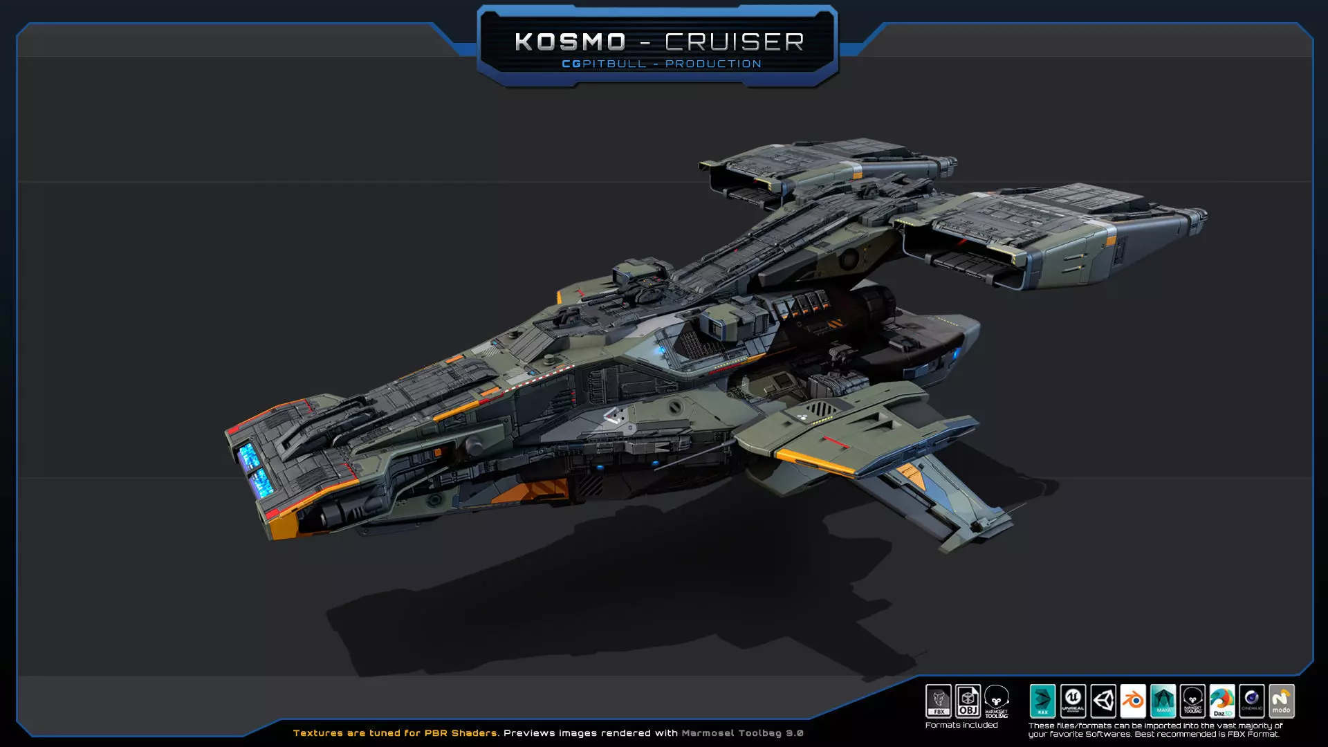 STARSHIPS - Pack03 Low-poly 3D model_14