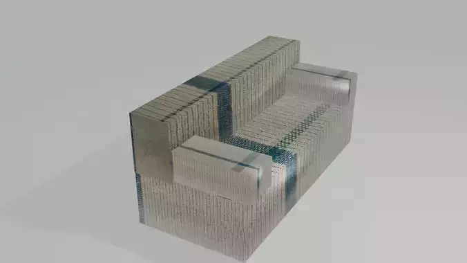 Modern 3D Sofa PBR Textured Game Ready and High Poly Versions