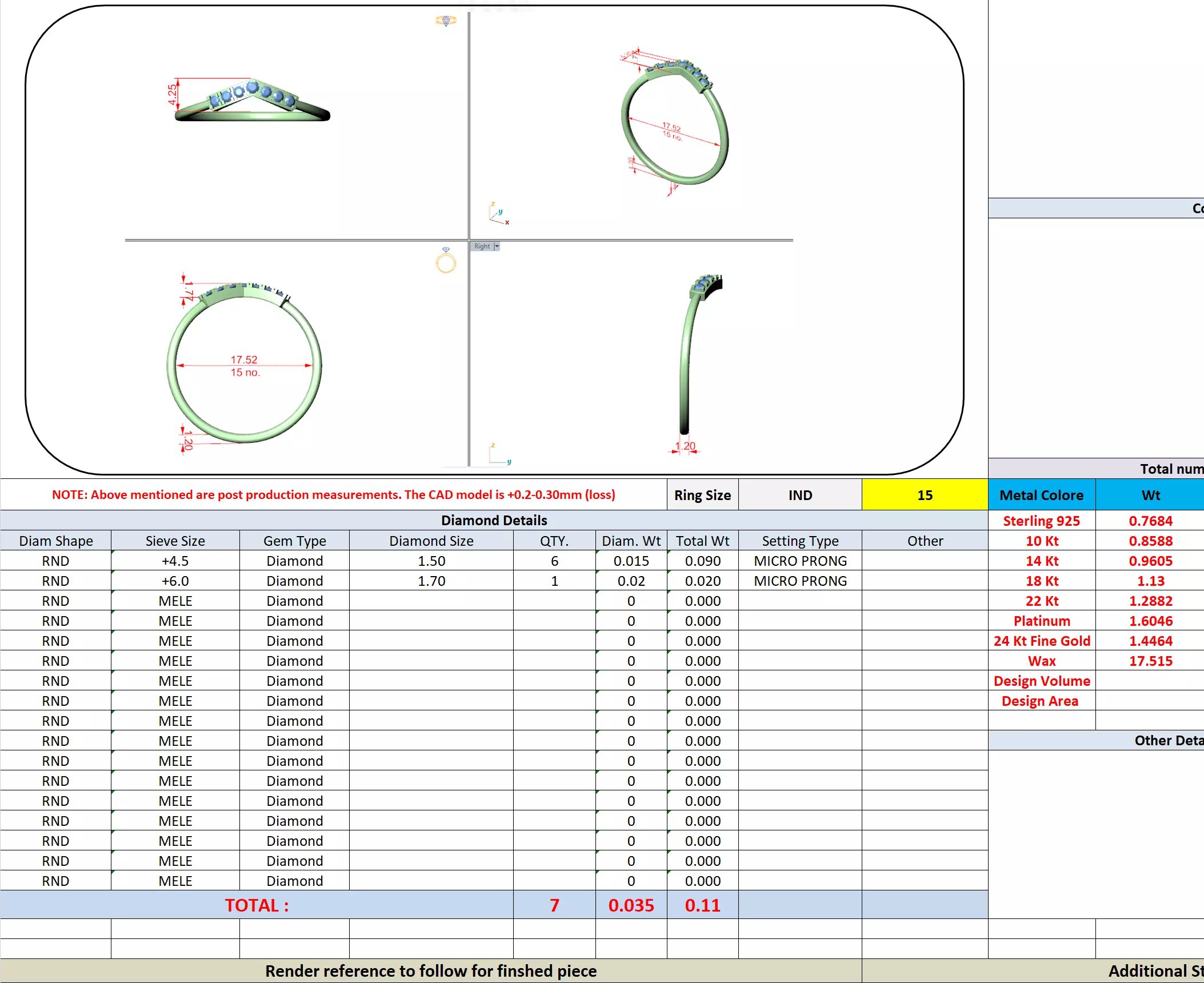 Seven Round Cut Stones Chevron Curve Wedding Band 3DM STL Video 3D print model_13
